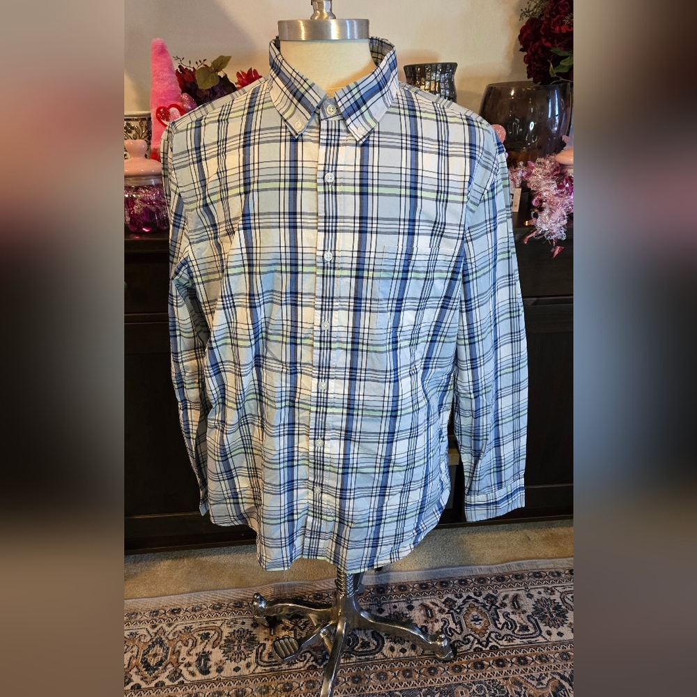 Plaid Button-Up Shirt JCrew Factory Flex Wash